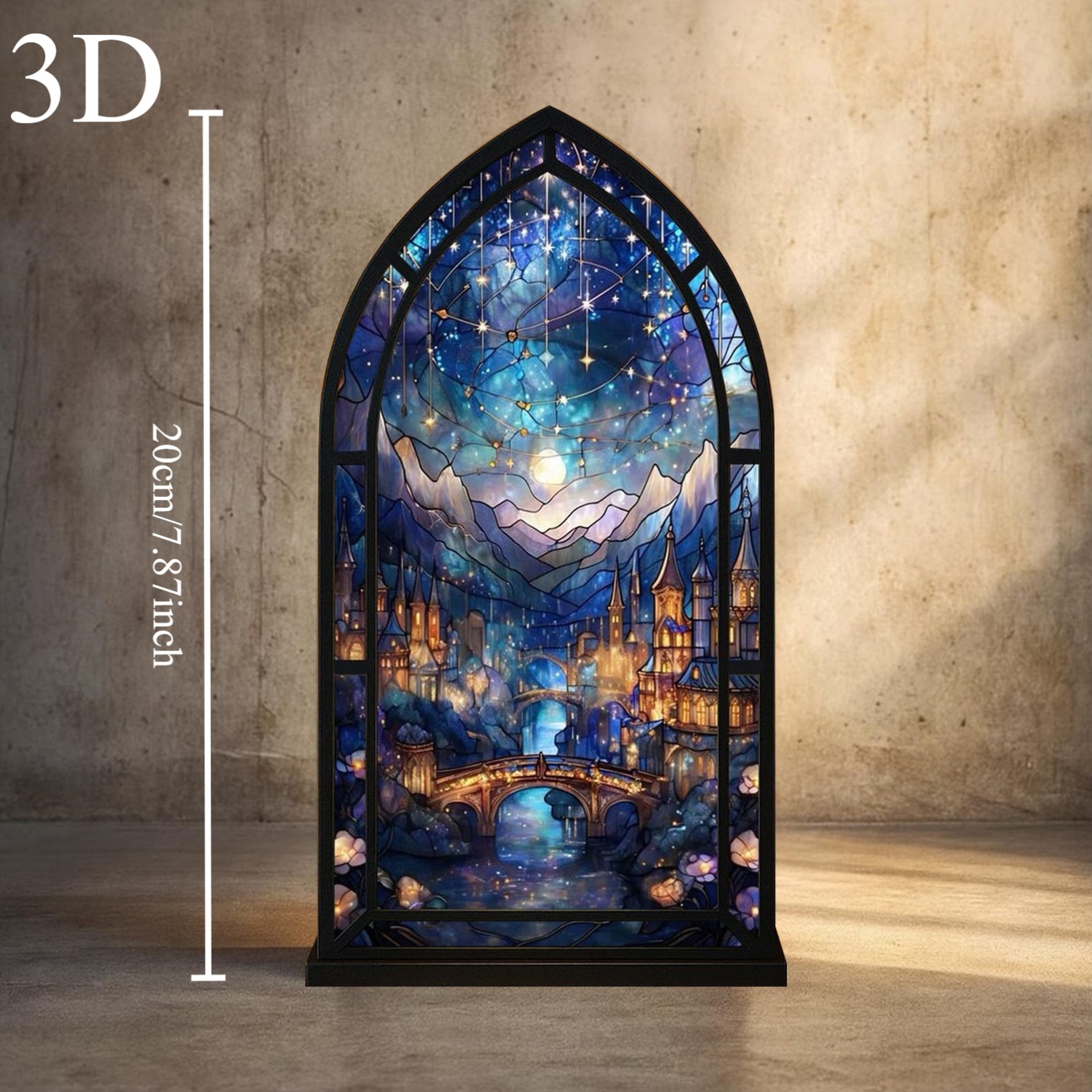 TEMU 2d Flat, 2d House With Candlelight Suitable For Readers, Lovers Gift, Plastic Tabletop Bookshelf Decor With Irregular Dragon-themed Shape &