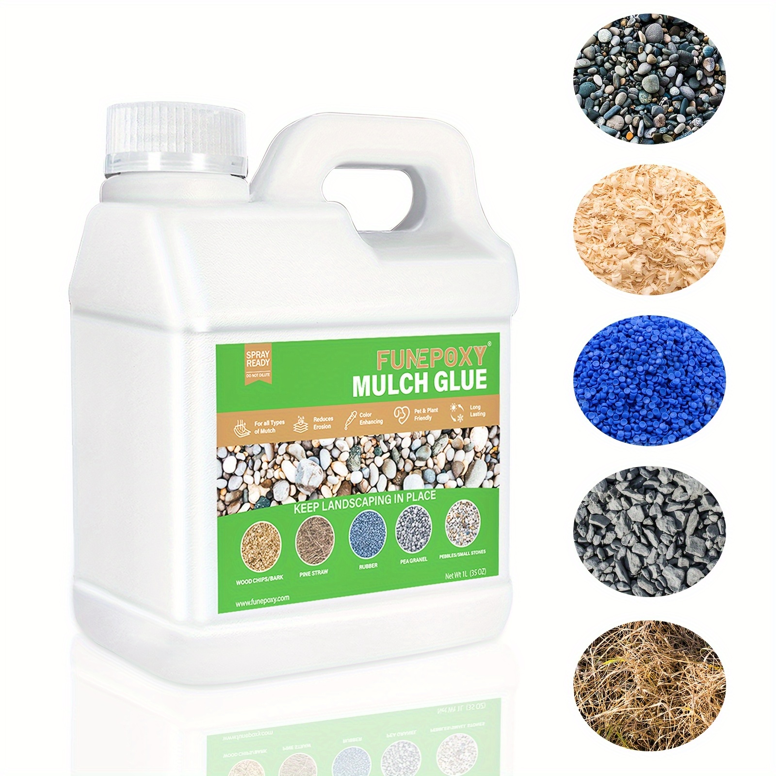 TEMU Funepoxy 32(1l) Mulch Glue For Landscaping, 32oz Mulch Glue, Non-toxic, Strong Mulch Gravel Glue, Rock Glue, Mulch Glue For Garden, Mulch Glue