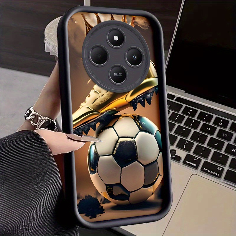 TEMU Phone Case - Suitable For Redmi 14c 4g Cute, Anime Football, Shock Absorption, Fashion, Lens Protection Phone Case