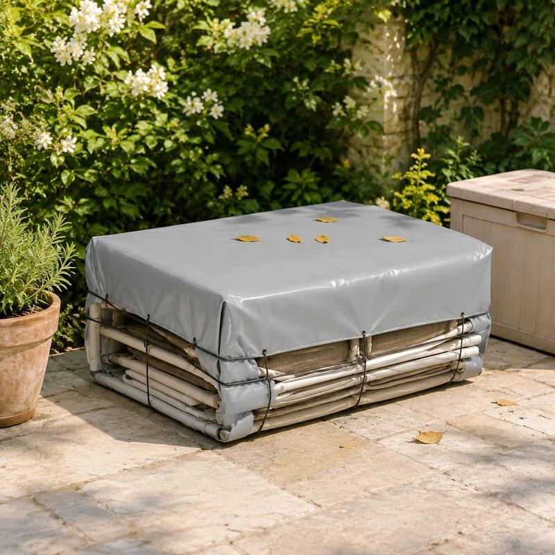 Image of 650gsm Heavy Duty Grey Tarpaulin 1.5x2.5m Wear Resistant Multi Purpose Cover For Garden Camping Cargo Protection And Storage