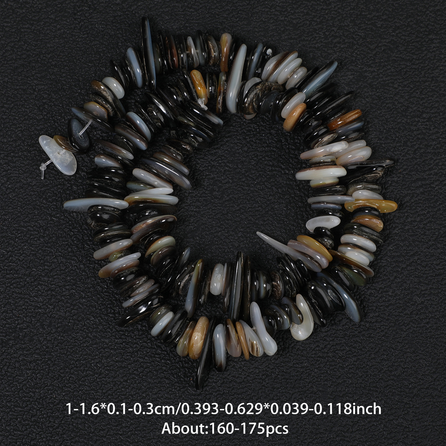 TEMU Cuentas irregulares sueltas de natural negro de 10-16 mm para pulseras de moda, collares, aretes, manualidades, suministros para hacer joyas,