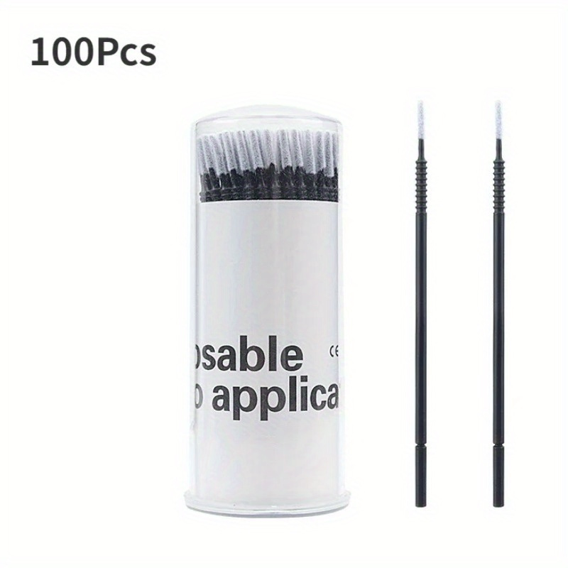 E-shop 100 Einweg Spiralgriff Micro Pinsel - Allergiefreie Polyester Mascara und Wimpernverlängerungs-Bürsten, mit ergonomischem Design für präzises
