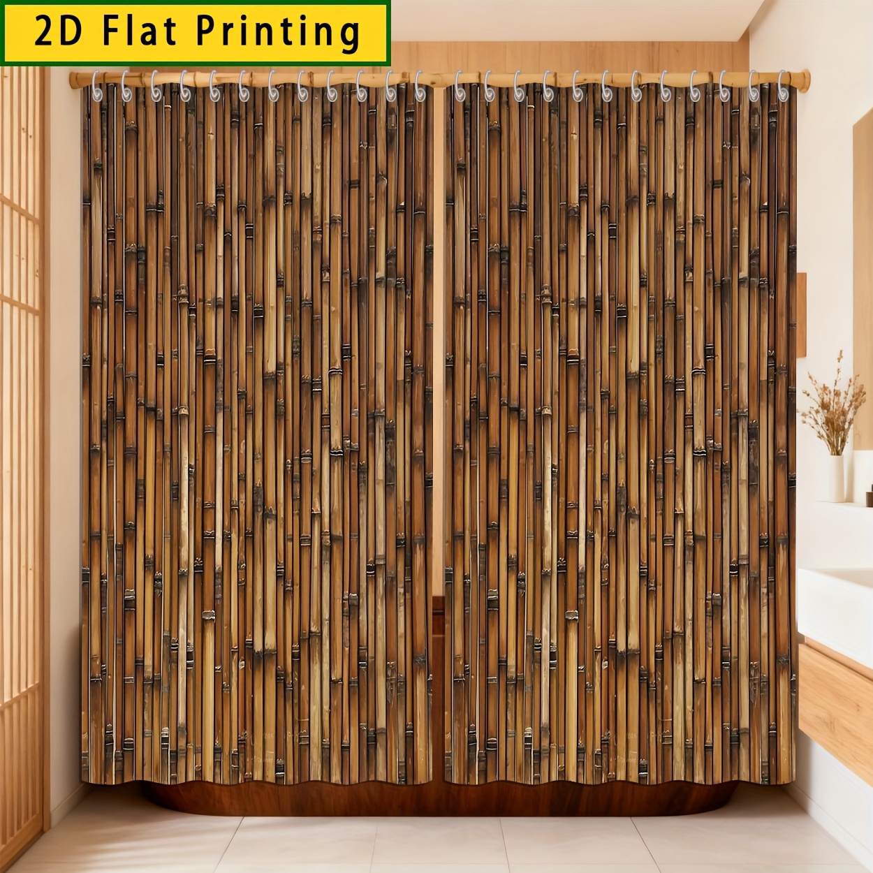 immagine dell'articolo set   tende da esterno stampate in 2d 180  cm/70.87x70.87 pollici,   da doccia con motivo a righe verticali,   ganci, a scelta, realizzata in materiale   qualità per bagno, adatta per  , giardino, corridoio esterno,  , patio esterno,   ombreggiante