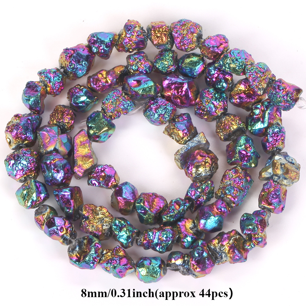 TEMU 4/ 6/ 8/ 10mm Irregular Multicolor Citrine Beads Round Loose Beads For Jewelry Making Necklace Bracelet Earring Additions Christmas Gifts