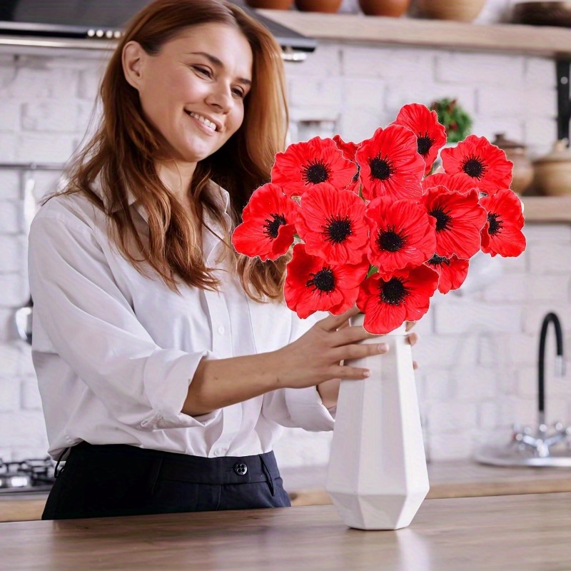 11 stck lebensechte knstliche mohnblumen in leuchtendem - Temu Austria