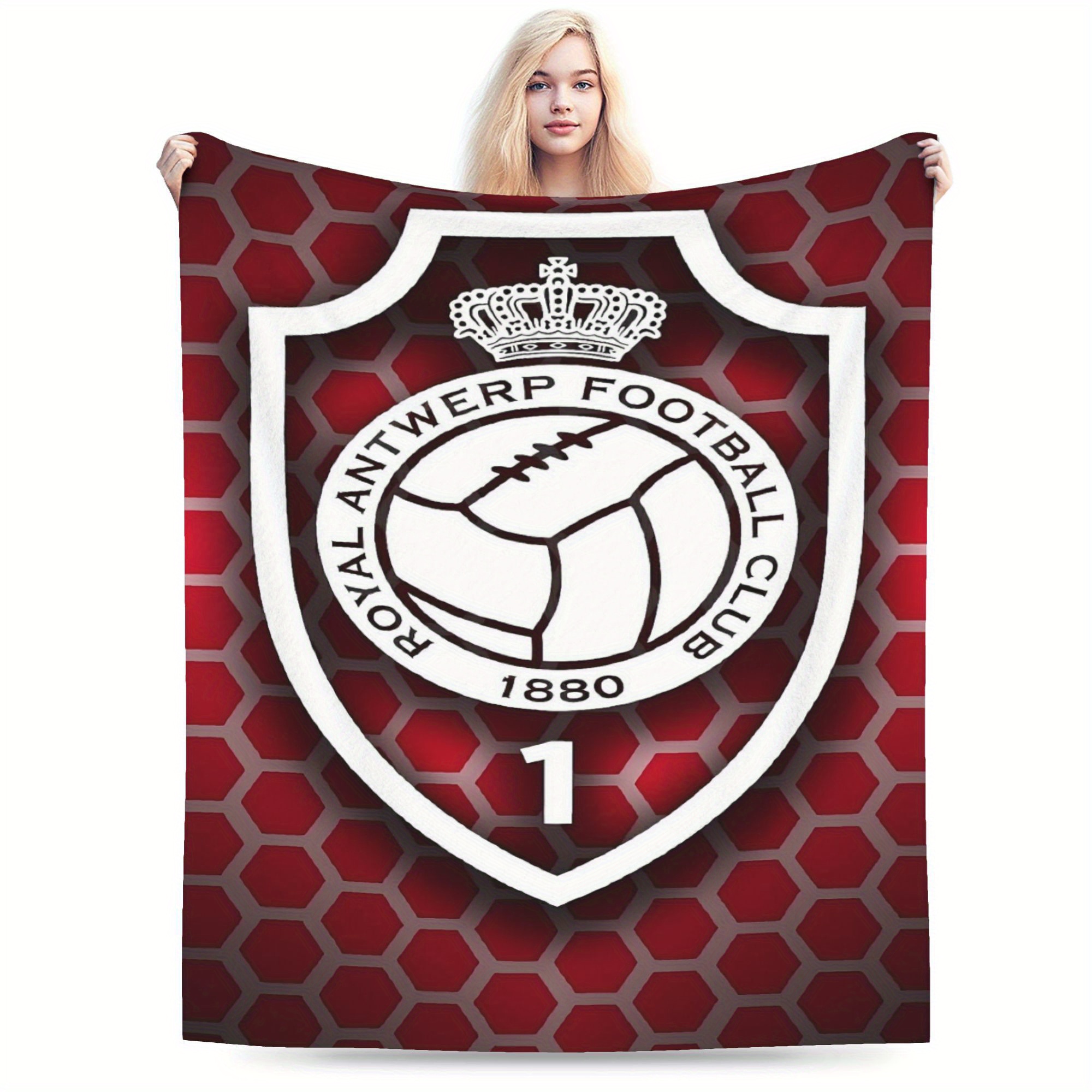 

Antwerp Royal Football Club Inspired Flannel Fleece Blanket - Cozy Multifunctional Throw For Living Room, Office, Sofa Decor, Travel Blanket - Home Decor Accessory, Belgian Royal, Creative