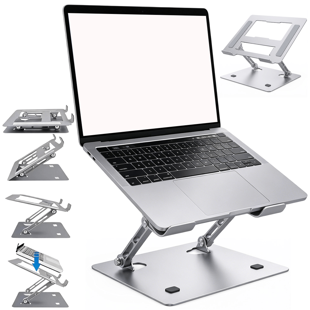Image of Adjustable Height & Angle Carbon Steel Device Holder, Universal Stand For Laptop Tablet Home Office Study Desk Use