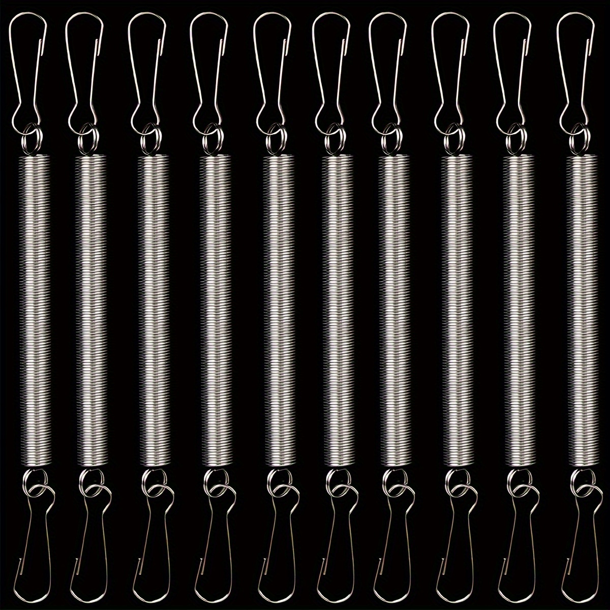 TEMU 10pcs Stainless Steel Rabbit Cage Springs With - 3.1 Inch Durable, Easy-to-install Small Pet Water Bottle Holder For Hamsters And Rabbits, Secure Metal For Hydration Access