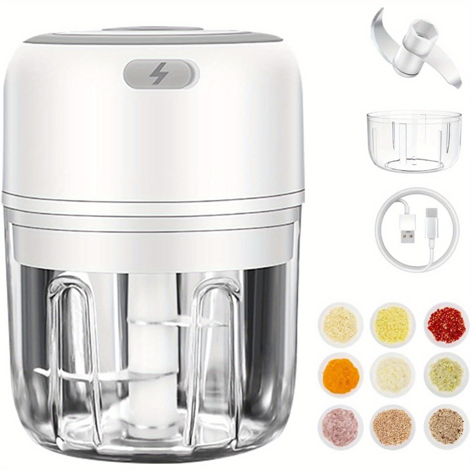  to   electric food  per mini wireless portable meat grinder usb charging garlic  per easy to clean suitable for chili peppers onions nuts etc white fathers day gifts birthday gifts and gifts for   men and women father gift Product details 1