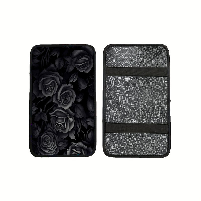 TEMU 1pc Coussin d'accoudoir de voiture à motif floral - Tapis de console confortable, adapté aux voitures, berlines, SUV, fourgonnettes - Accessoire