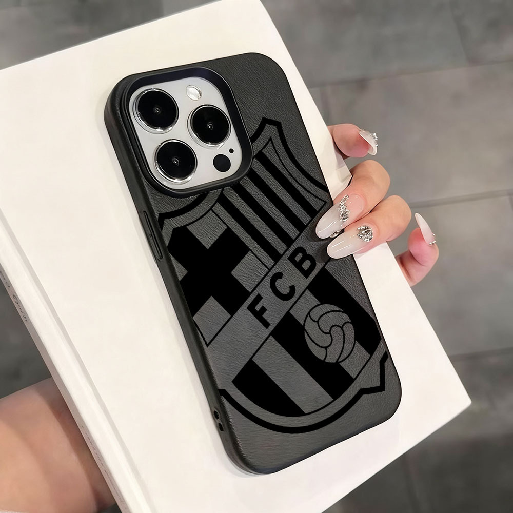 Funda para Teléfono - Club de Fútbol para B-Barce Compatible con Apple para iPhone 17, Air 16, 15, 14 Plus, 13, 12, 11 Pro Max, X, XR, XSMAX, Hecha de Cuero Sintético Suave.
