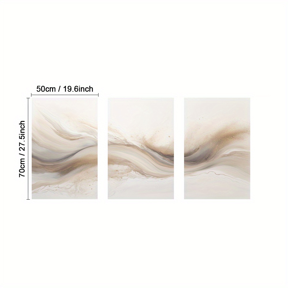 TEMU 3pcs Framed Modern Wall Decor, Beige Neutral Print Posters, Abstract Decorative Artwork, Fashion Canvas Artwork Paintings, Wall Art, Paintings,