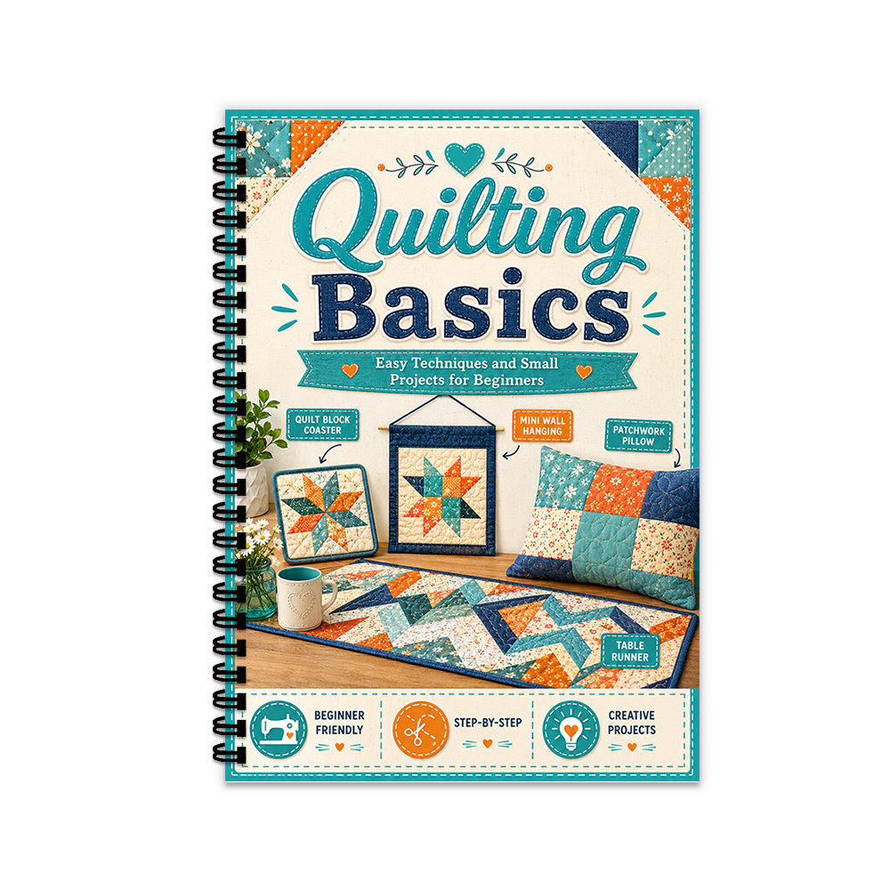 TEMU 1pc Subject Notebook Quilting Basics, Easy Techniques, Small Projects, Quilt Block Coaster, Table Runner, Pillow Sewing Notes, Thickened,