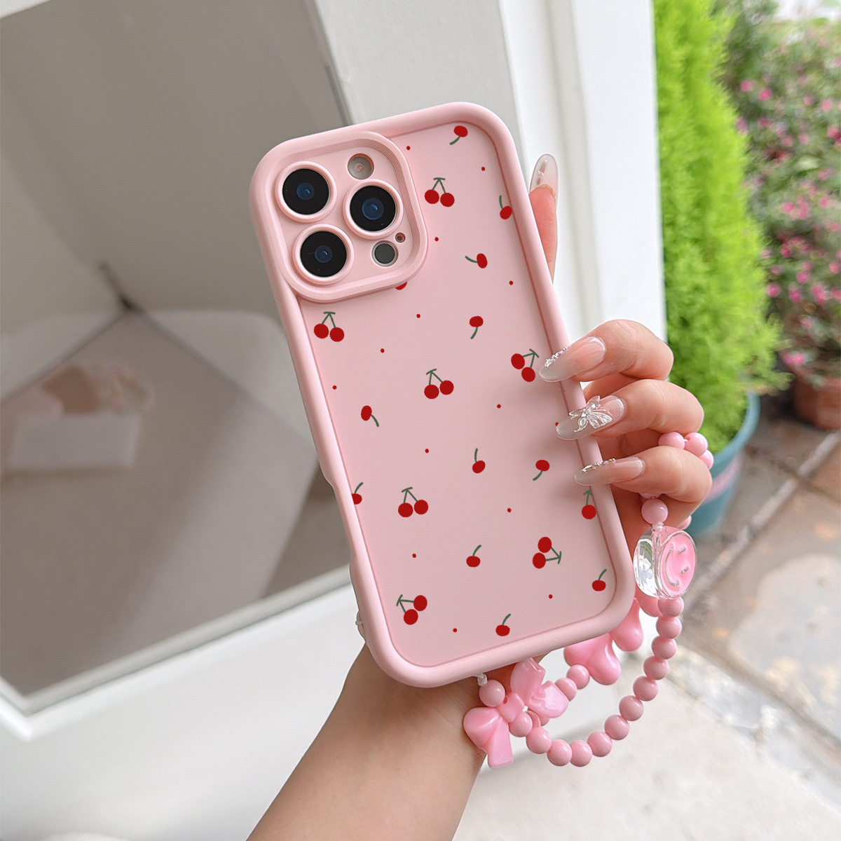 custodia per telefono - il prodotto è unimmagine 2d, non unimmagine 3d, custodia per telefono con cordino corto pratico,   rosa, custodia   anti-caduta in tpu facile e conveniente per custodia   adatta per iphone 11/12/13/14/15/16/ 