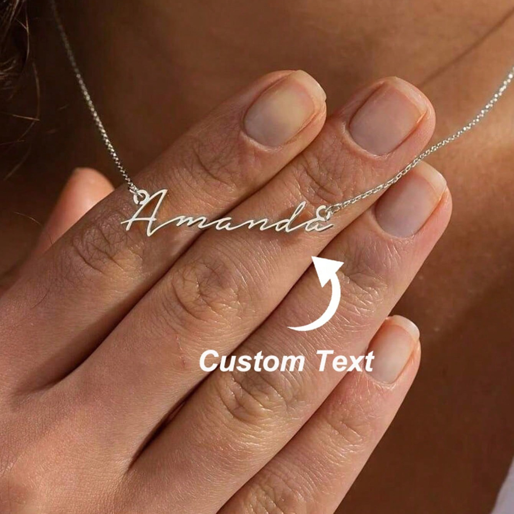Personalized Custom Name Necklace — Vertical Nameplate Pendant