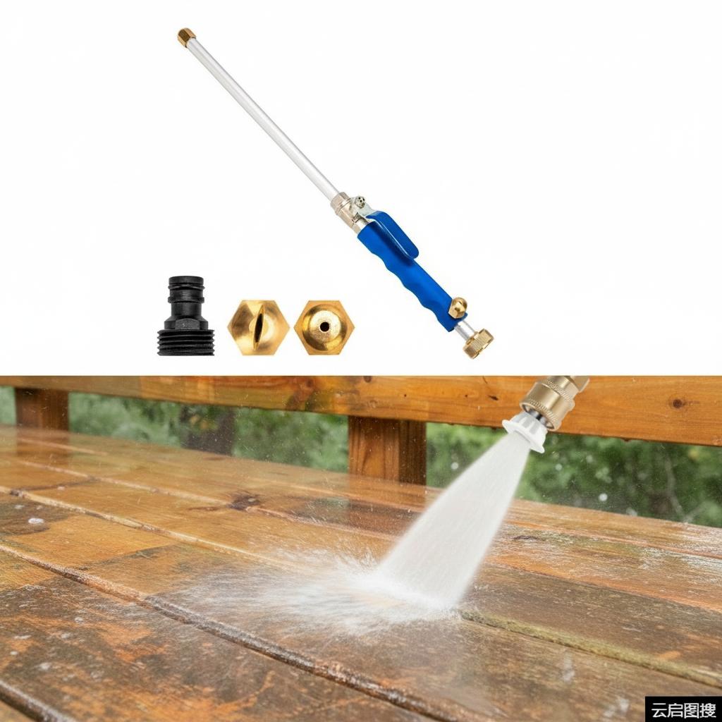 TEMU Heavy-duty High-pressure Cleaning Spray Wand, Equipped With 2 Nozzles - A Multifunctional Garden Hose Accessory Suitable For Efficient Cleaning