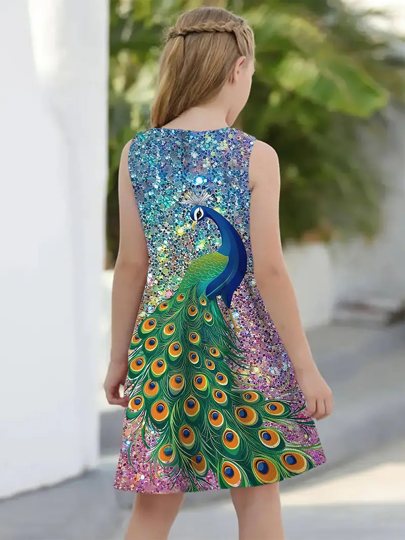 casual peacock dress Sita Ruffle Midi Dress Peacock Bay PINK-GREEN / XL by Sugarlips