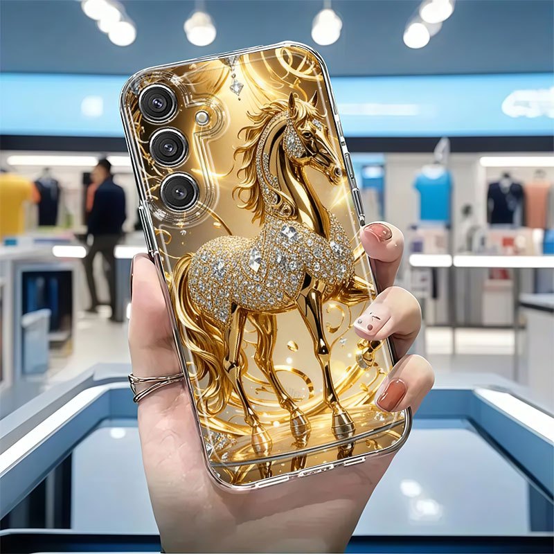 TEMU Phone Case: Golden Diamond Divine Anti-drop Full-coverage Tpu Phone Case, Suitable For Galaxy A02 A03s A04 A05s A06 A13 A14 A15 A165g A21s A22
