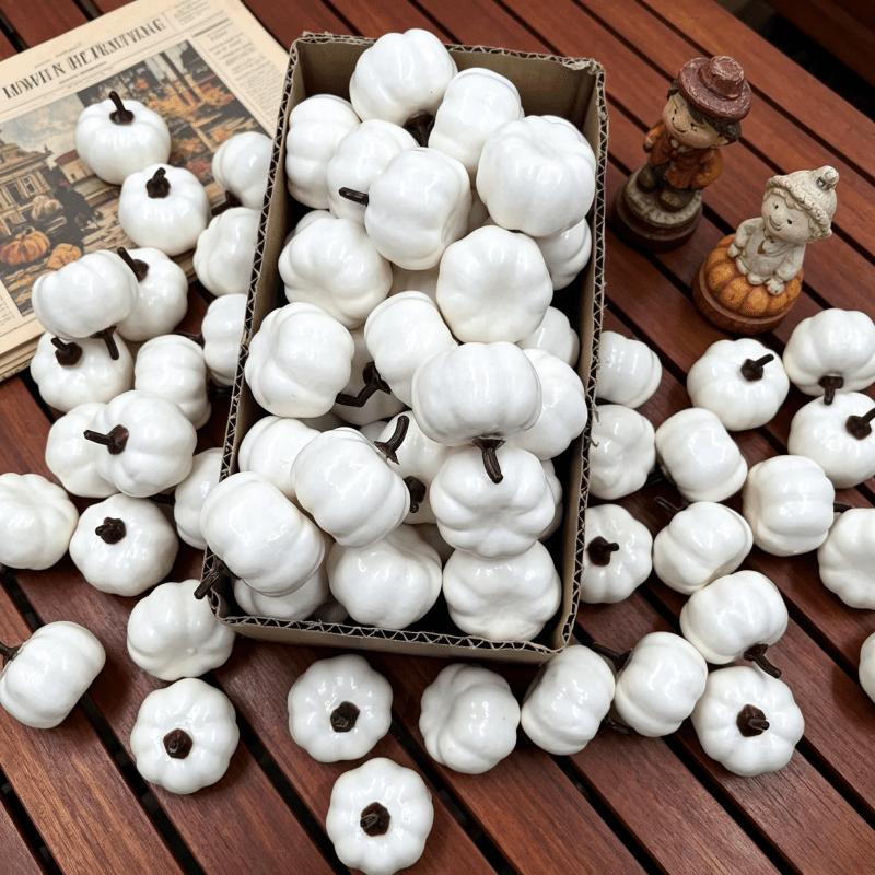 TEMU Set di decorazioni per il Festival dell', 16 pezzi, con artificiali arancioni-rossi, zucca in schiuma, foglie d'acero e di , ornamenti, set di
