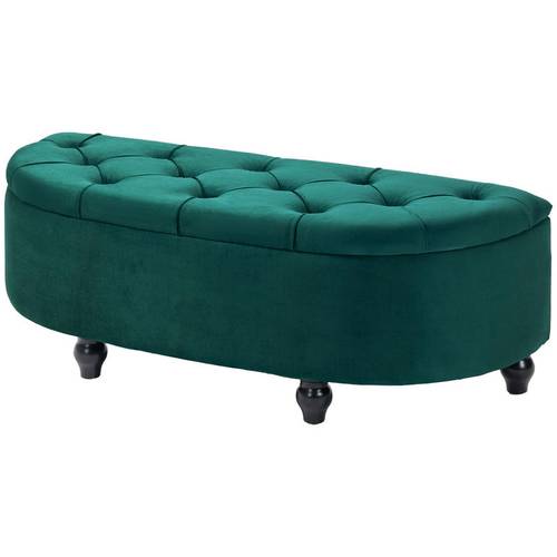 dark grey velvet look storage ottoman with soft close lid upholstered ottoman suitable for small spaces modern furniture wood frame 120 x 46 x 42cm