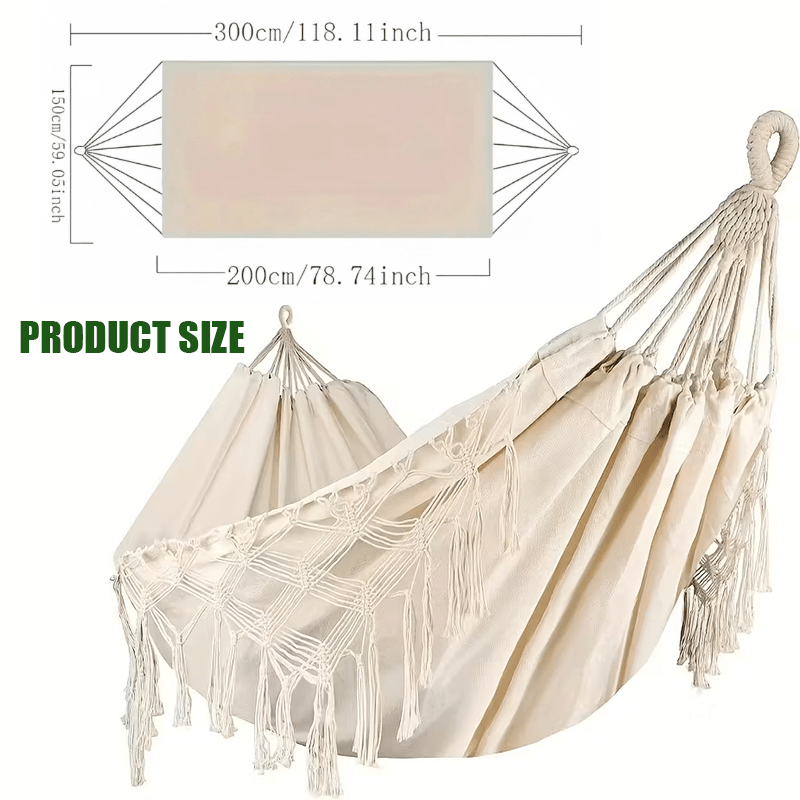 4 Color Tassel Canvas Hammock White Tassel Hammock Hammocks for Outside Outdoor Furniture Portable for Camping Yard Australian Local Warehouse Fast Delivery Perfect Valentine's Day Gifts Ideal for Ramadan