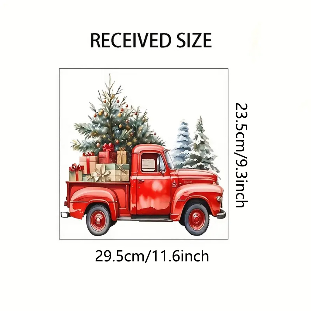 TEMU 1 Set, . Amerikanischer Retro Roter Truck Selbstklebender Dekorativer Wandaufkleber Geeignet für Schlafzimmerdekoration Heimdekoration
