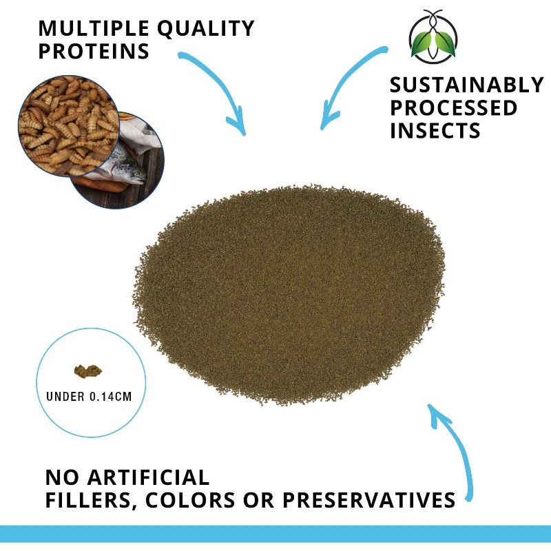 1.59oz Fluval Bug Bites Tropical Fish - Small Granules, Insect-Based Aquarium Diet with Protein for Fish, Shrimp, Mollies, Guppies, Platies - Fish Supplements for & Aquariums (Compatible with)