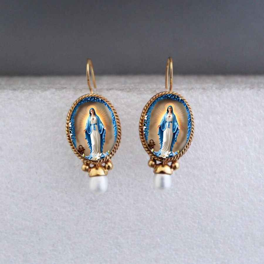 2pcs Earrings, Halo Earrings, Religious Earrings, Faith Earrings, Pendant Earrings, Flower Earrings, Unique Jewelry Additions, Christmas Presents, Valentine's Day Gifts, Everyday Gifts, Easter Gifts