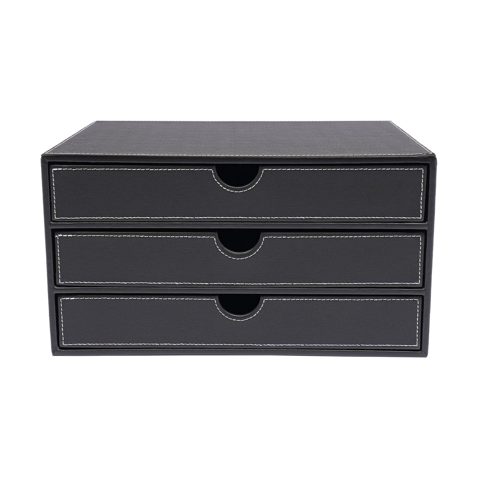 Three-level Desktop Drawer Organizer, Rectangular Pu Storage Box, Suitable For Homes, Classrooms, Offices, Study Areas, Bedrooms, And Conference Rooms.
