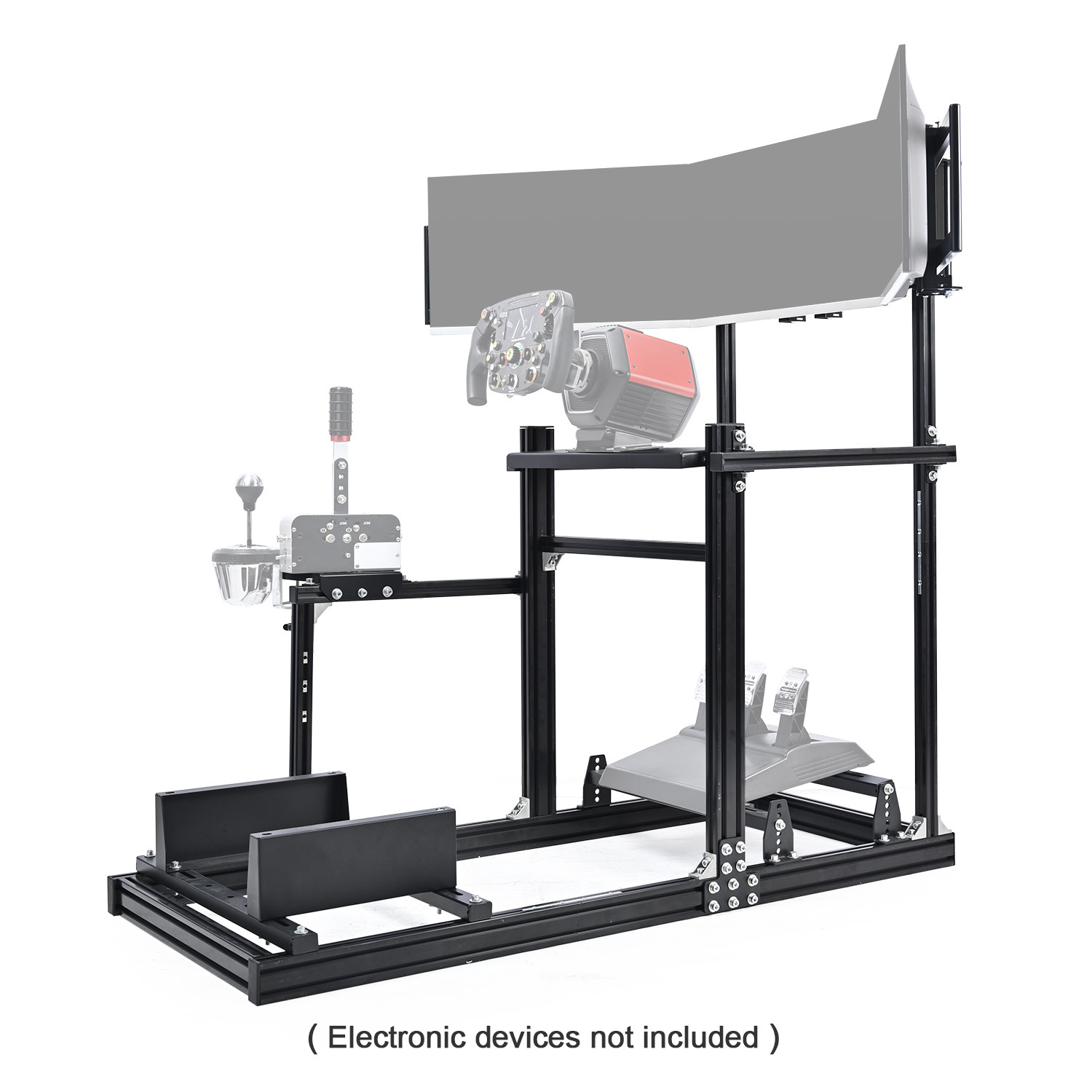 Image of Dardoo3060 Aluminum Alloy Racing Simulator Cockpit With Triple Monitor Mount, Ultra Strength And Rigidity, Compatible With Logitech, , And Steering Wheels. Steering Wheel, Pedals, And Sold Separately