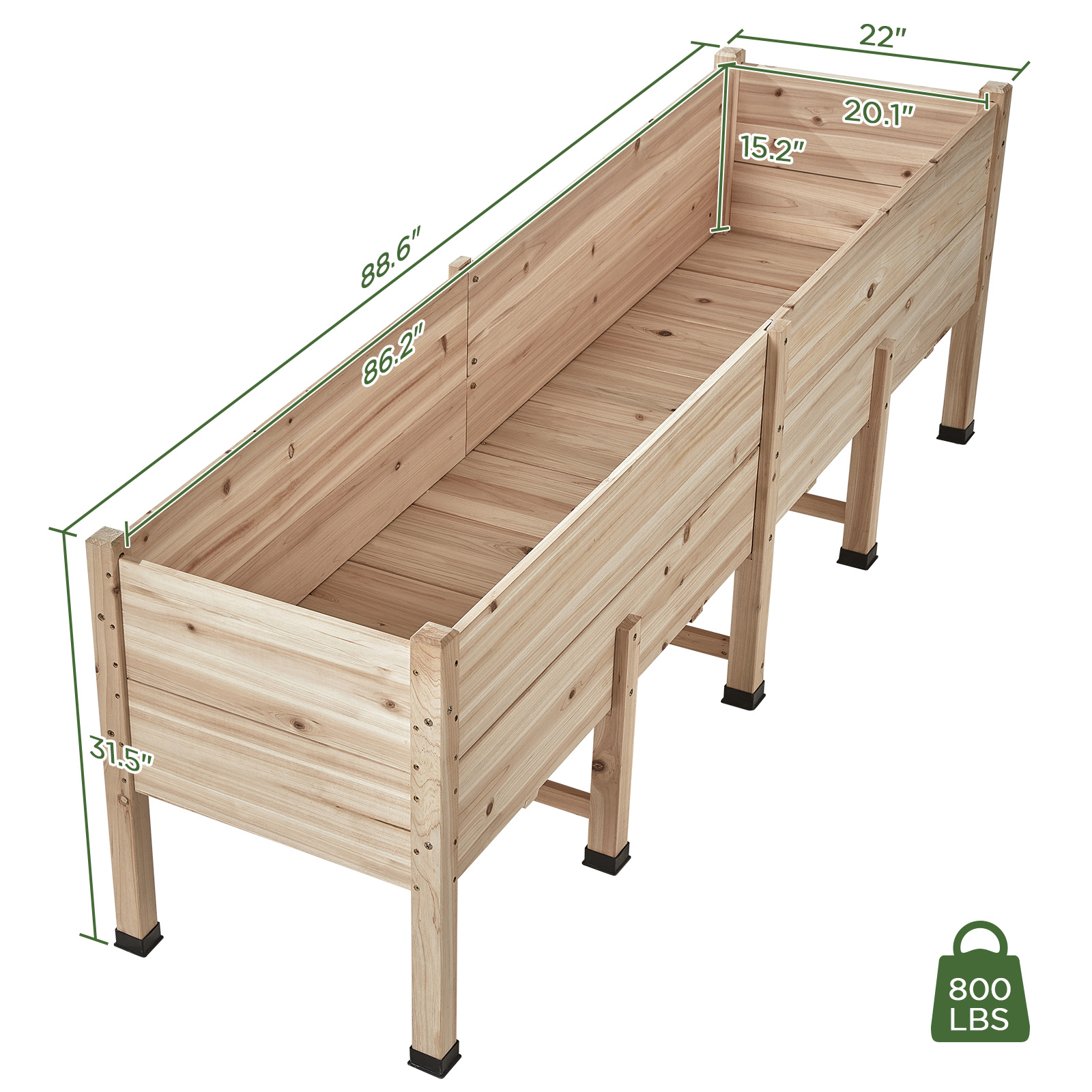   7 2ft raised garden bed with legs drainage holes 16 inch deep elevated planter box for vegetables flowers herbs outdoor plant stand flower pots for garden patio yard