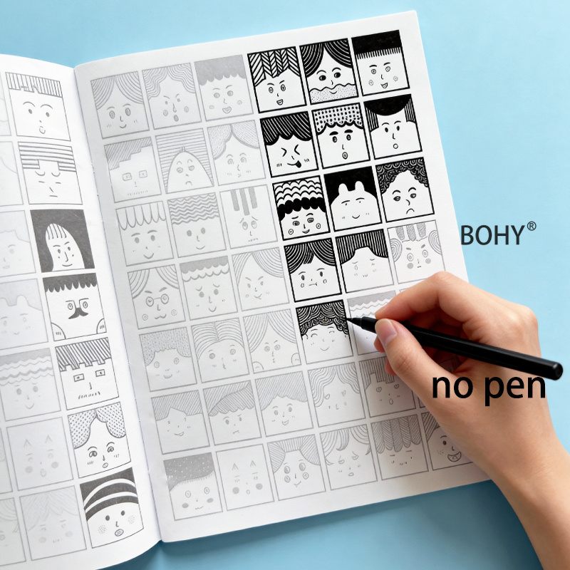 TEMU 1 Livre BOHY Livre de Coloriage pour Adultes avec 40 Pages de Traçage et de Coloriage Relaxants, Convient aux Débutants, aux Peintres, du Dessin