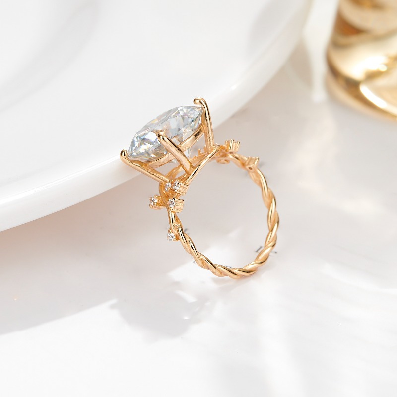 Eternals Earth Moissanite Engagement Ring 925 Silver Wedding Band