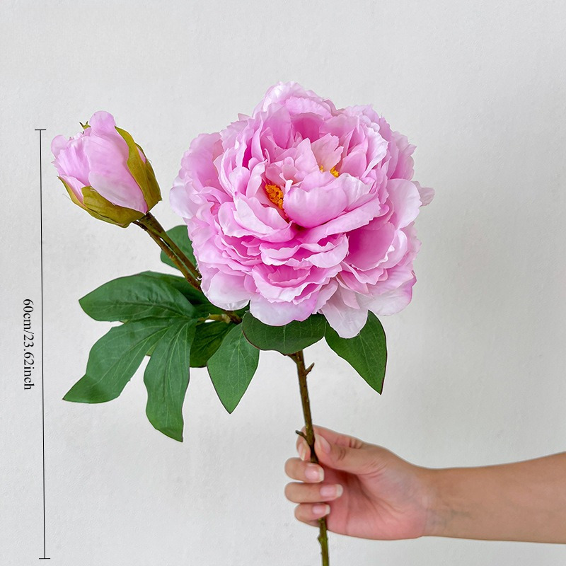 1pc Artificial Plant - Realistic 23-inch Tall Fake Peony Bush With , Plastic For / Wedding/ Valentine's/ Christmas Decor, Table Centerpiece, No Maintenance Suitable For New Year's, 's, Thanksgiving