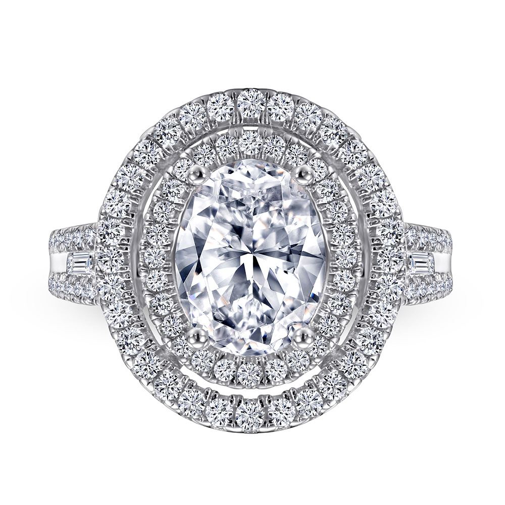 Women's S925 Silver Moissanite Eternity Ring, Classic Gift