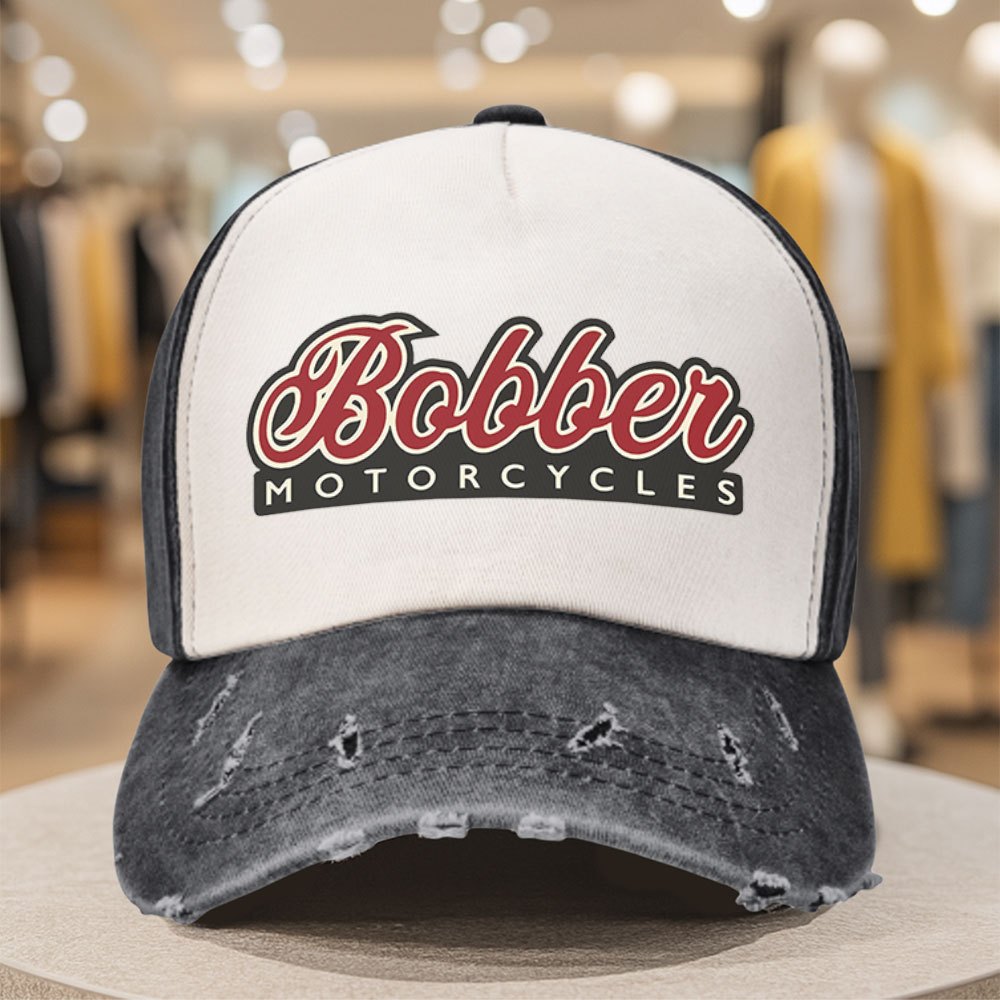 TEMU Bobber Motorcycle Trendy Printed Color- Baseball Cap - Perfect For Fishing, Camping, Fitness, And Hiking - An Ideal Gift For Parents