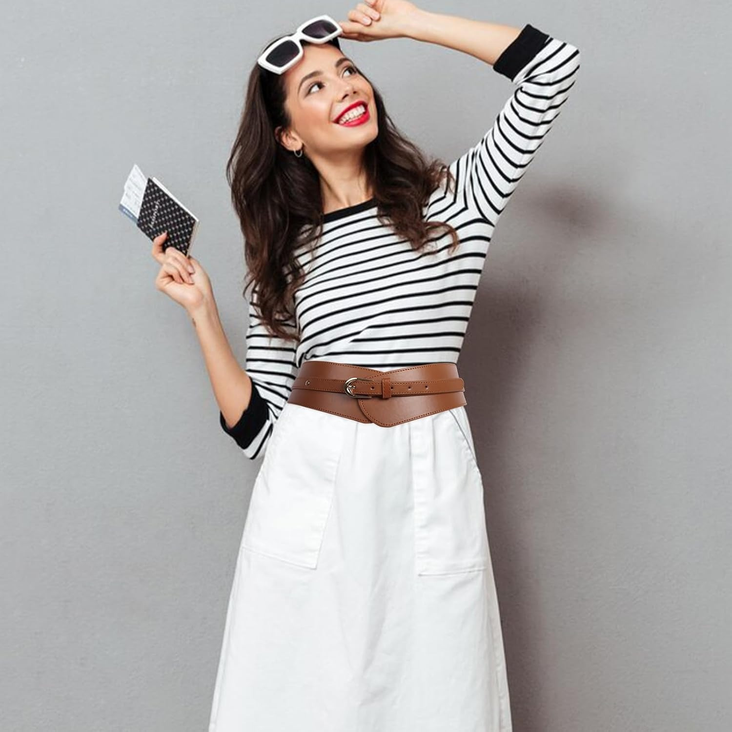 a line midi dress white with Off-Shoulder Neckline Joan Tie Waist Pencil special occasion. Size:15/34 Iron Low Heat