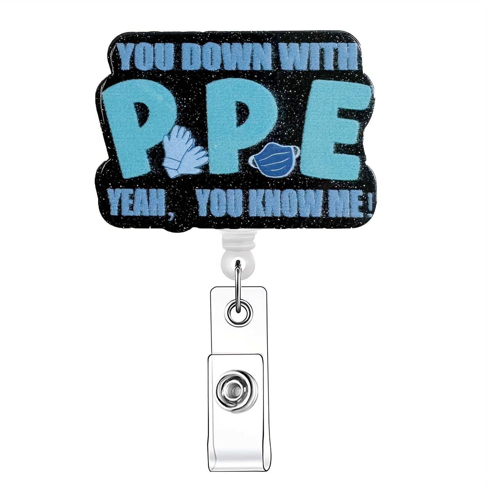   nursing badge reel with wear ppe     slogan   professional id holder clear acrylic name tag with secure retractable clip suitable for nurses   healthcare workers office ideal nursing school or   gift