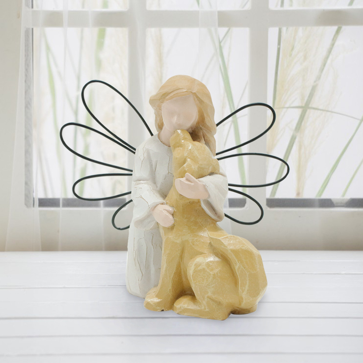 angel golden retriever resin figurine Temu