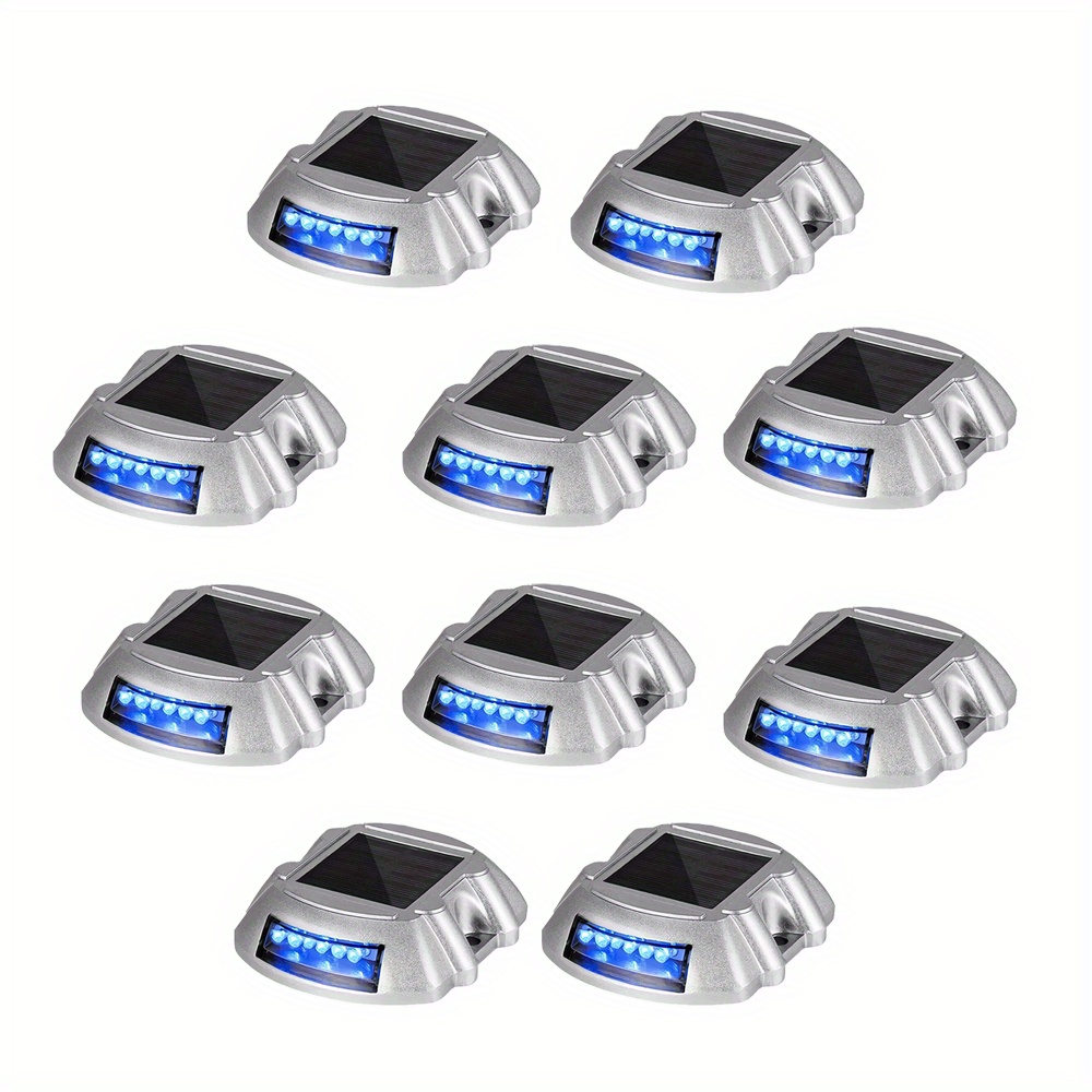 TEMU Solar Powered Dock Light Outdoor, Die Cast Aluminum, Solar Deck Lights, Led Driveway Lights, Road Markers, Ip67, For Step Sidewalk Stair Boat
