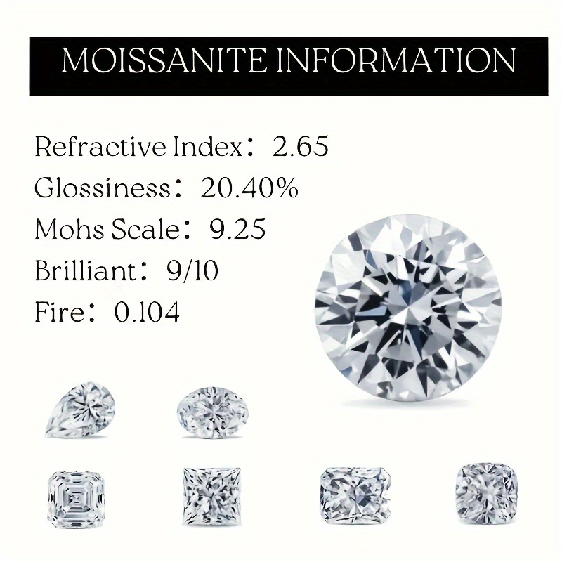 0 5 3g moissanite stud earrings 925 sterling silvery valentines day christmas gift Product details 4