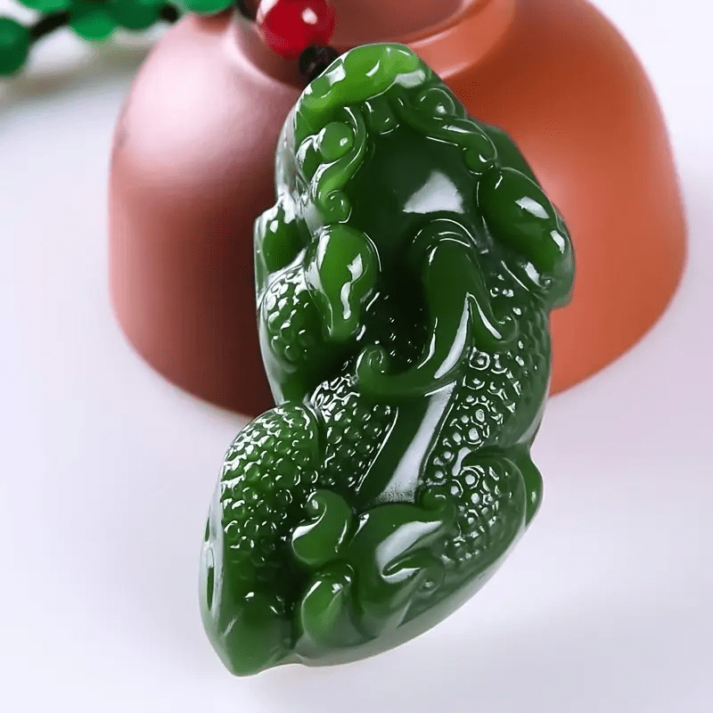 Unisex Green Pi Xiu Pendant, Bohemian Style for Casual Attire