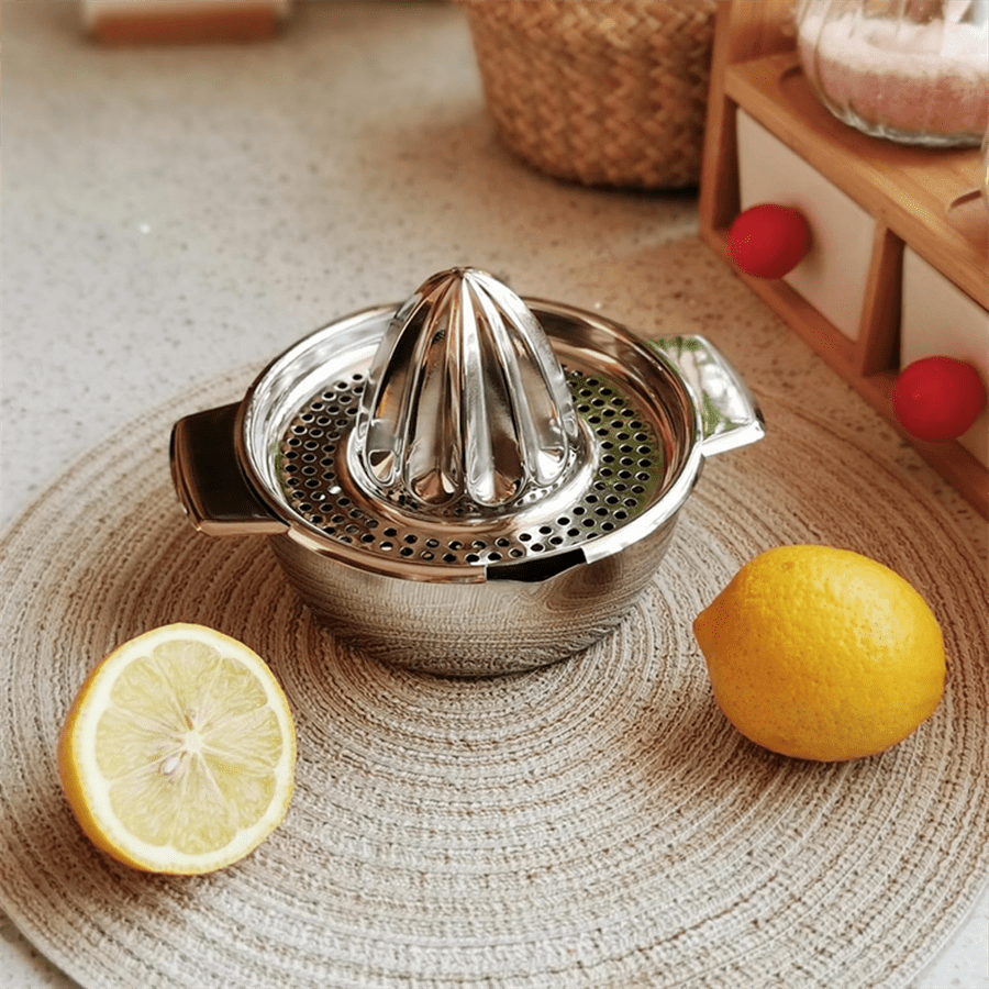 TEMU 1pc Stainless Steel Manual Juicer With Juice Collection Bowl, Heavy-duty Thickened Press Body, Household Manual Citrus Juicer For Lemons And