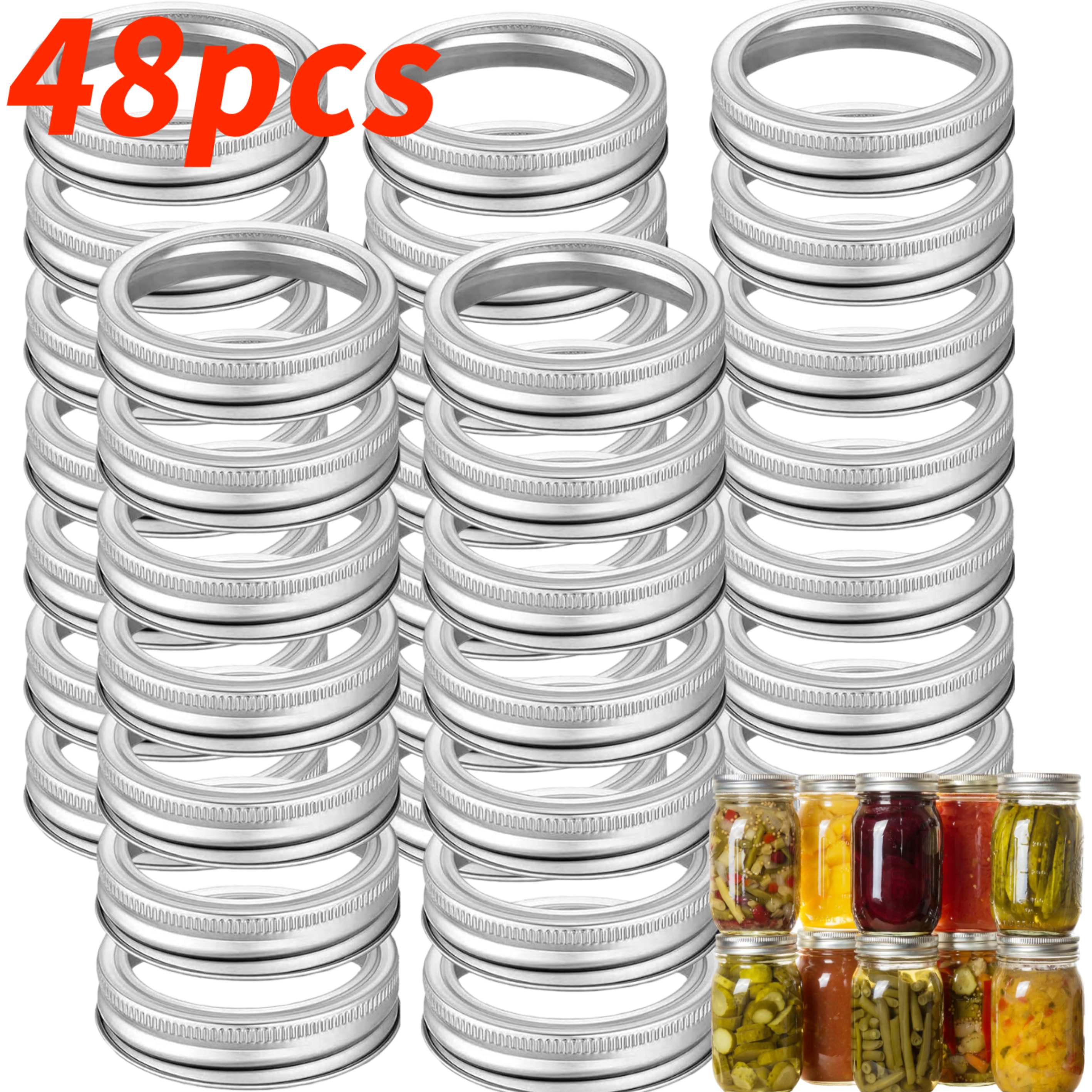 48pcs 70mm Regular Mouth Can Rings, Used For Regular Mouth Mason Cans, Can Lids, Storage, Very Suitable For Storing Fruits, Candies, , Salads, Milk, Tea