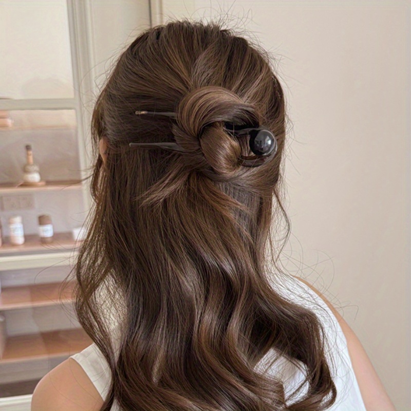 4pcs chinese  -shaped hairpins - elegant   with stained glass beads & black/brown/golden/tan colors, secure hold for bun hairstyles, wedding, formal events, role-play & everyday use - durable hairpins for women, traditional hair accessories (  options) - intricate patterns, sturdy u-shaped base,   for braids & buns, ideal for formal occasions & themed events Product details 2