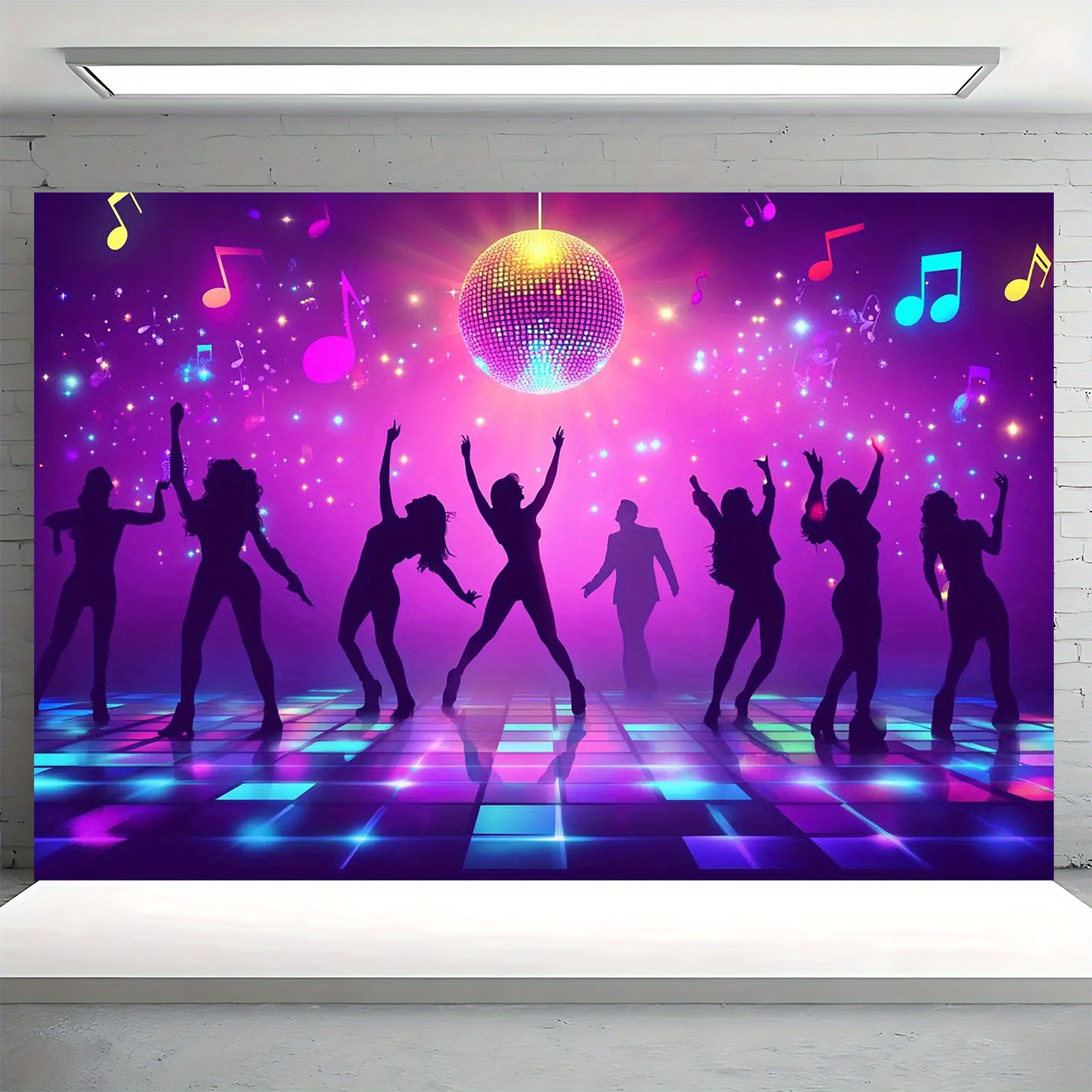 Sfondo Festa Anni '80 - Striscione 180x110 Cm In Tessuto Per Feste A Tema Hip Hop, Decorazione Parete - Foto 5