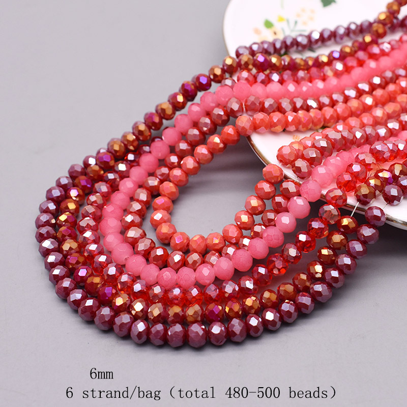 TEMU Perles d'espacement en verre de 6 mm, couleurs mélangées, , pour la fabrication de bijoux, DIY, collier, 480-500 pièces