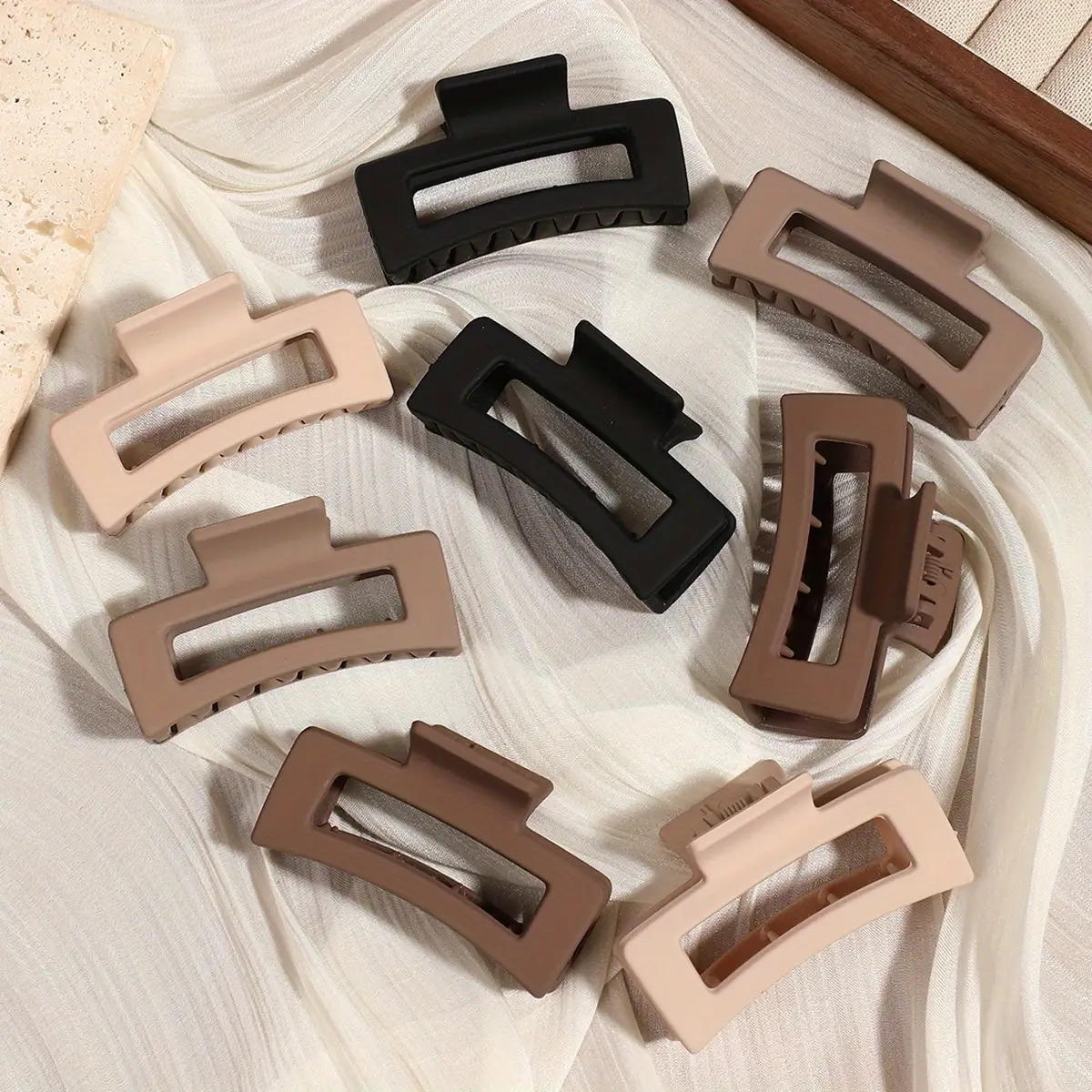 4 pack minimalist frosted non slip retro   hair claws suitable for thin and thick hair women hair claws
