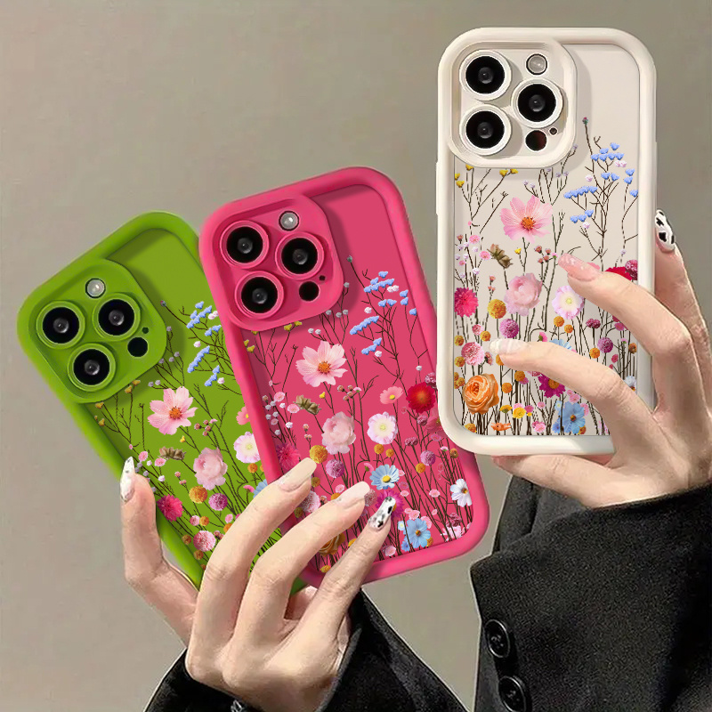 TEMU Phone Case: 3pcs Multicolor Flower Phone Case Set Compatible With Iphone 11/11 Pro/11 Pro Max/12/12 Pro/12 Pro Max/13/13 Pro/13 Pro Max/14/14