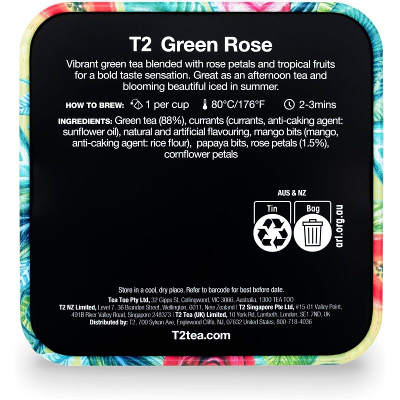 25 Count Green Rose Green Teabags in Tin | Flavoured Green Tea in a, Contains Other Tree Nuts - Image 4